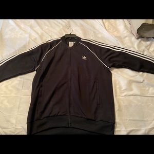Adidas black and white track jacket